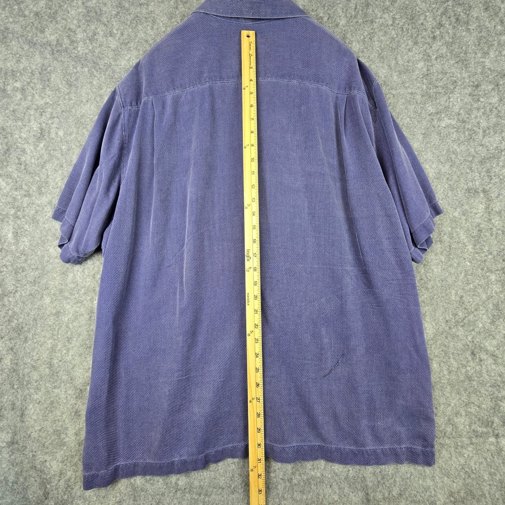 Tommy Bahama Camp Shirt Mens XXL Blue 100% Silk Original Fit Floral Jacquard - Picture 4 of 9